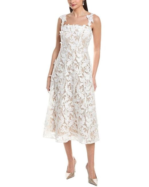Marchesa White Midi Dress