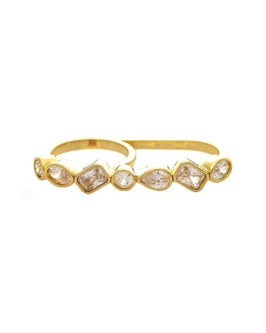 Rivka Friedman White 18K Plated Cz Statement Ring