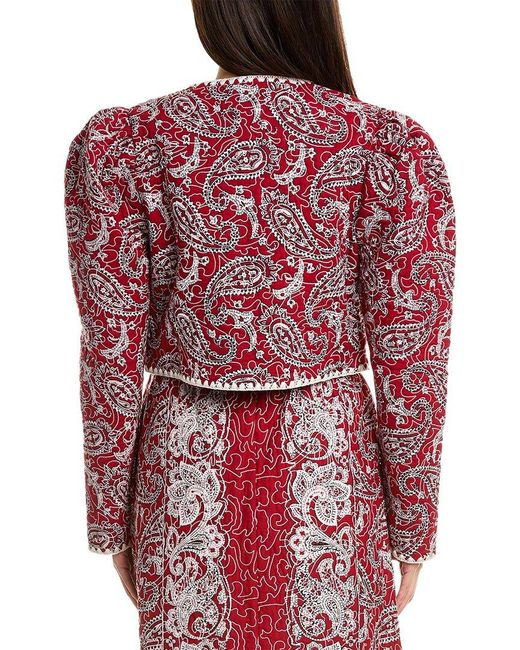 Sea Red Theodora Paisley Quilted Cropped Jacket
