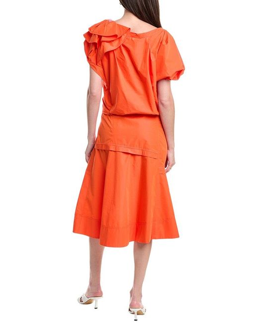 3.1 Phillip Lim Orange Poplin Midi Dress