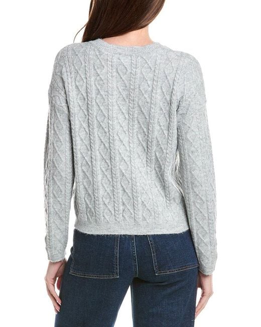 Cece Gray Cable Stitch Sweater