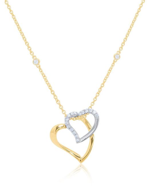 Diana M Metallic 14k 0.21 Ct. Tw. Diamond Necklace