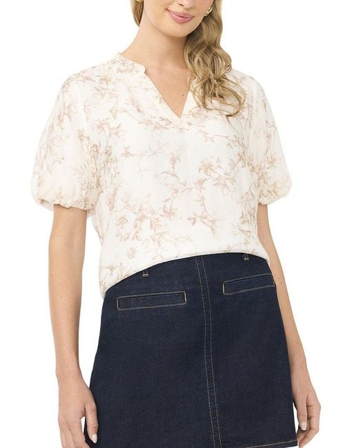 Vince Camuto White Puff Sleeve Blouse