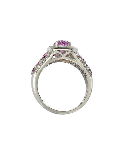 Suzy Levian White 0.02 Ct. Tw. Diamond & Sapphire Half-Eternity Ring