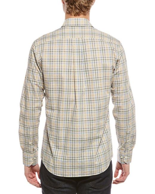 Scott Barber Gray Mélange Plaid Shirt for men