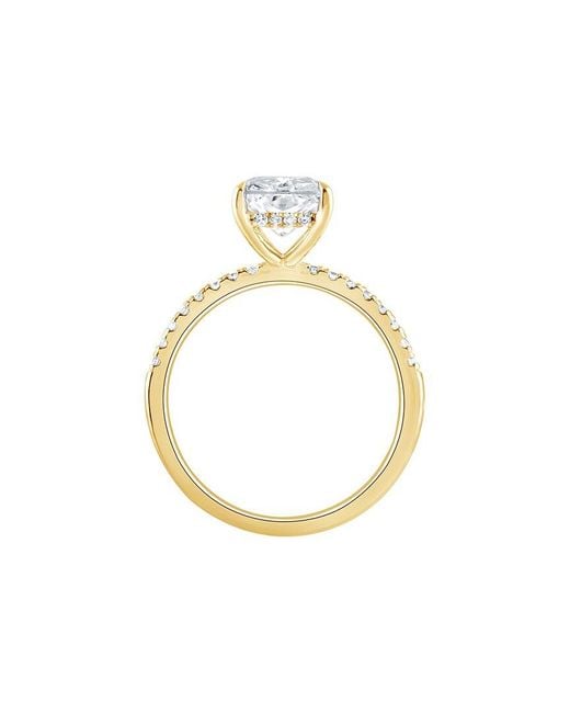 Lab Grown Diamonds White 14K 3.25 Ct. Tw. Lab-Grown Diamond Hidden Halo Engagement Ring