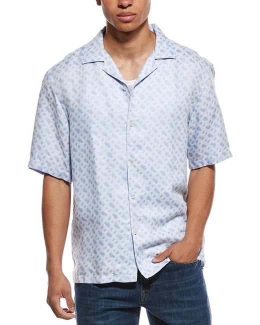 Boss Blue Lars Linen-Blend Shirt for men