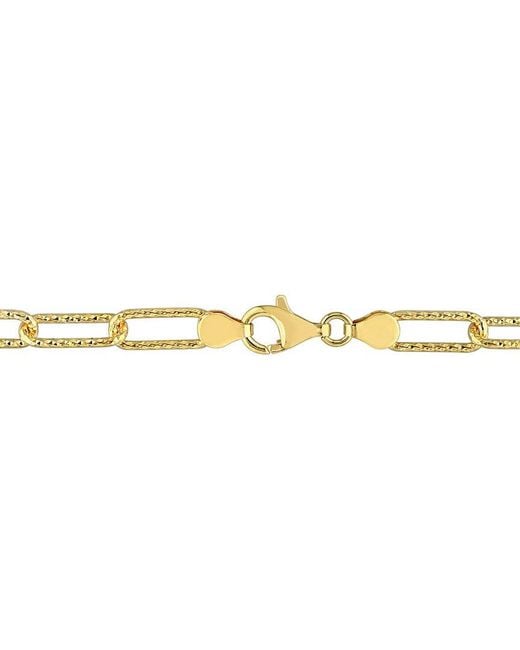Italian Silver Metallic 18K Over Paperclip Chain Bracelet