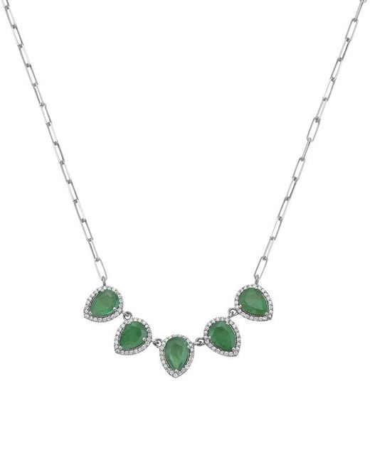 Forever Creations USA Inc. Metallic Forever Creations 14K 0.63 Ct. Tw. Diamond Bar Necklace