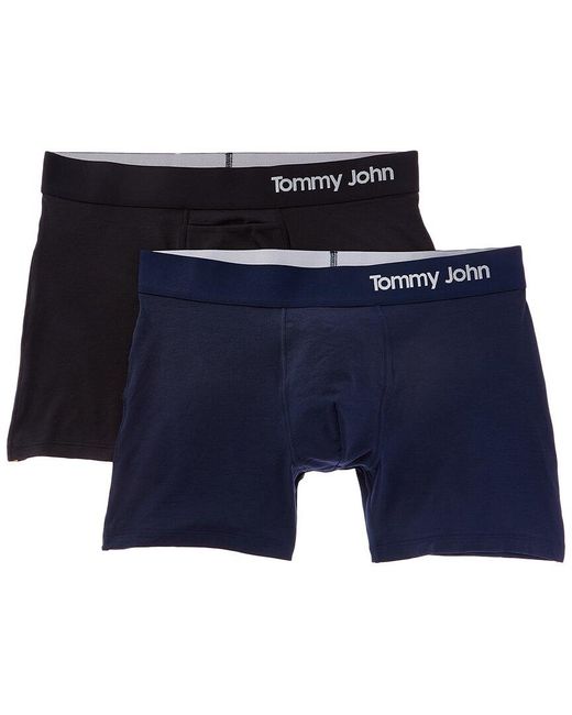 Tommy John Blue 2Pk Cool Boxer Brief for men