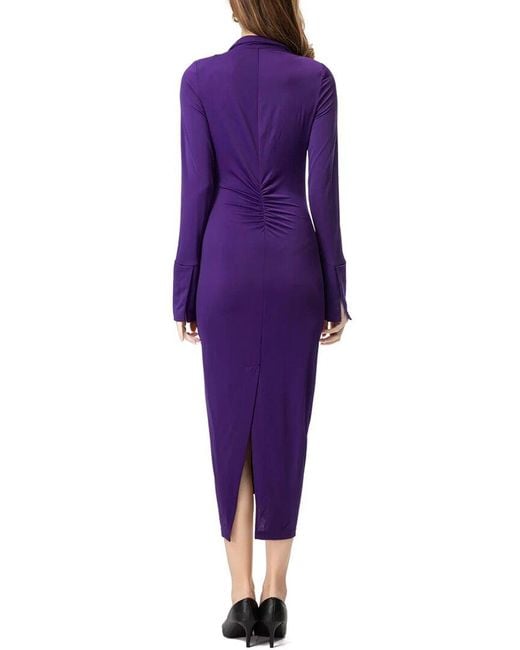 BURRYCO Purple Solid Midi Dress