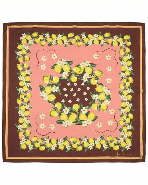 Nicole Miller Brown Satin Square Scarf