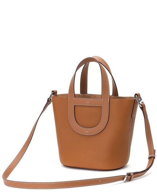 Tiffany & Fred Paris Brown Top-Grain Top Handle Leather Crossbody