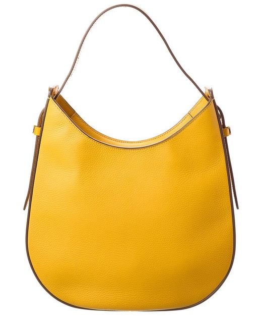 Tod's Yellow Logo Leather Hobo Bag
