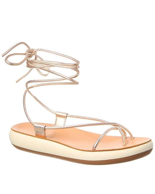 Ancient Greek Sandals Metallic Diakopes Comfort Leather Sandal