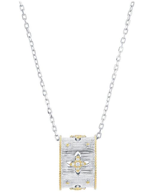 Suzy Levian CZ Jewelry White Suzy Levian Cz Eternity Pendant