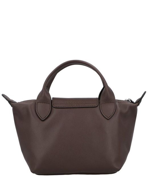 Longchamp Brown Le Pliage Xtra Xs Leather Handbag