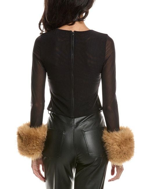 Alice + Olivia Black Delaina Top