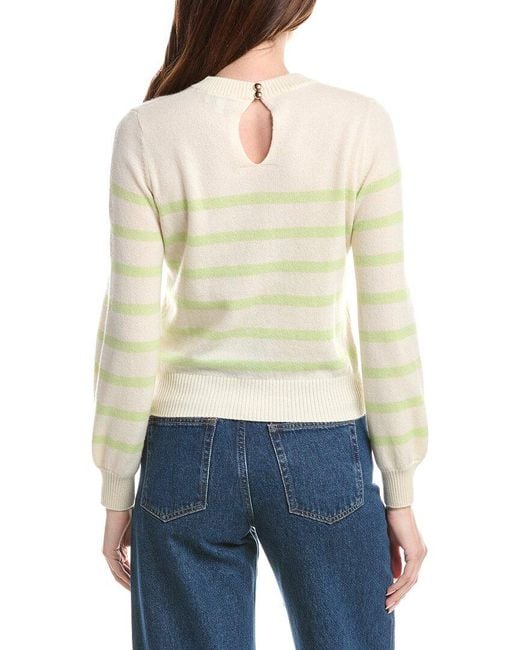 Isla White Frankie Stripe Cashmere Top