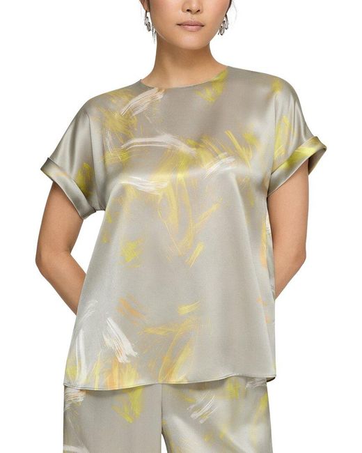 Lafayette 148 New York Multicolor Cuffed Blouse