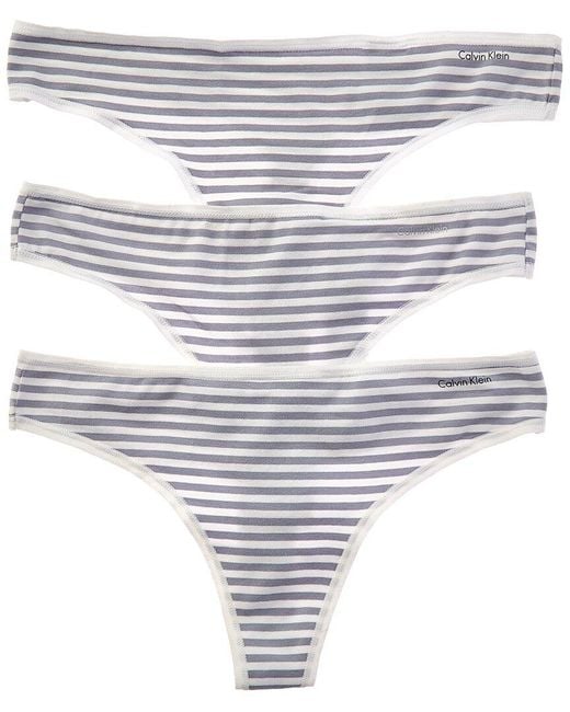 Calvin Klein White 3Pk Form Thong