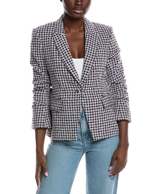 10 Crosby Derek Lam Blue Ralph Ruched Sleeve Jacket