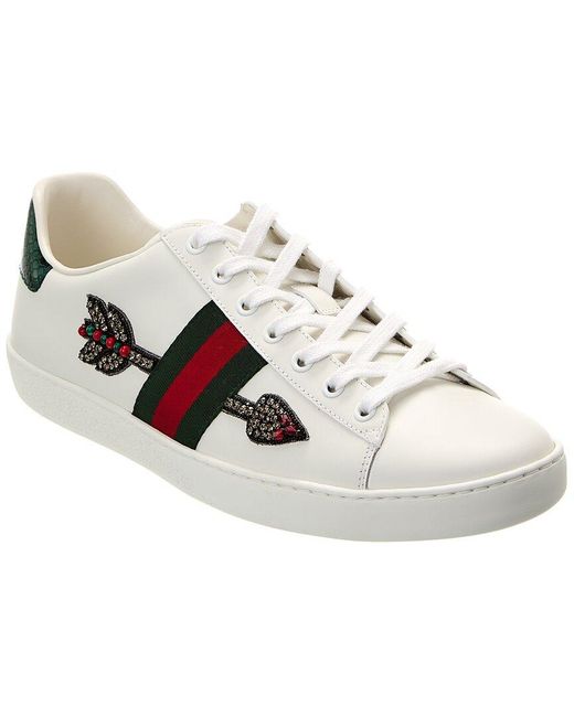 White Ace Embroidered Trainers