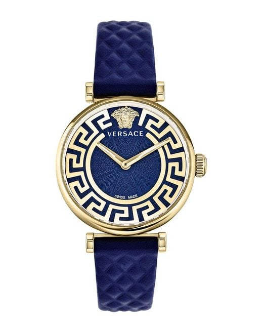 Versace Greca Chic Watch in Blue | Lyst