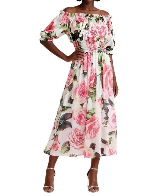 Linda Charm Pink Midi Dress