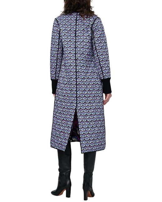 Diane von Furstenberg Blue Loana Reversible Coat