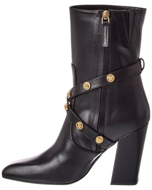 Versace Black Medusa Leather Boot