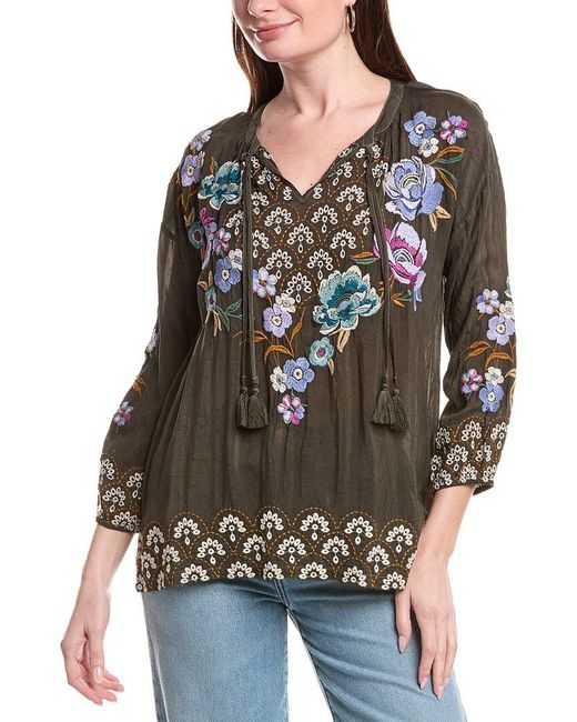 Johnny Was Black Margot Blouse