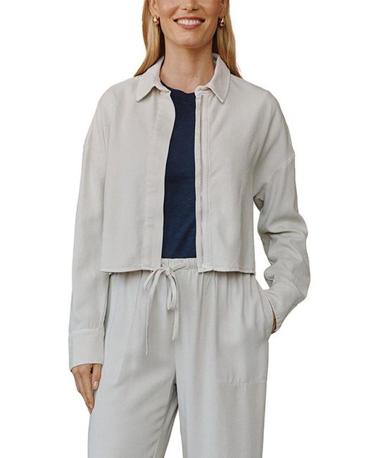 Bella Dahl Gray Oversized Cropped Shacket