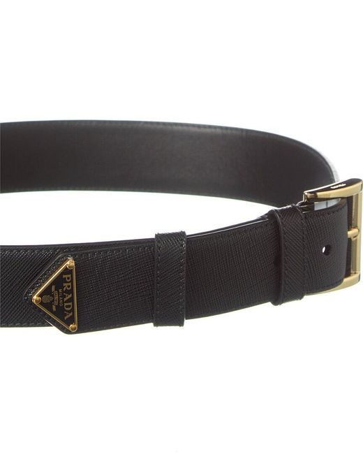 Prada Black Saffiano Leather Belt