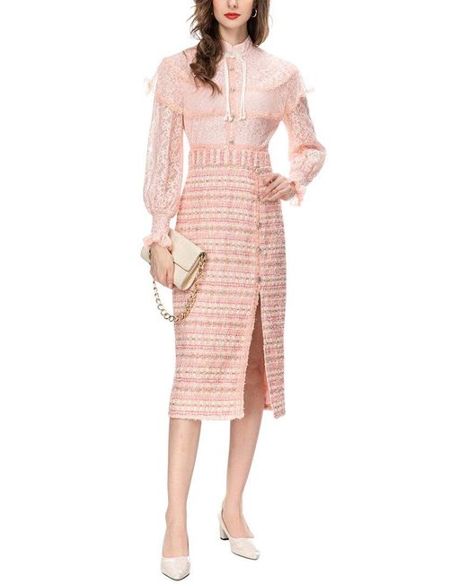 LIONELLO SALVI Pink Midi Dress