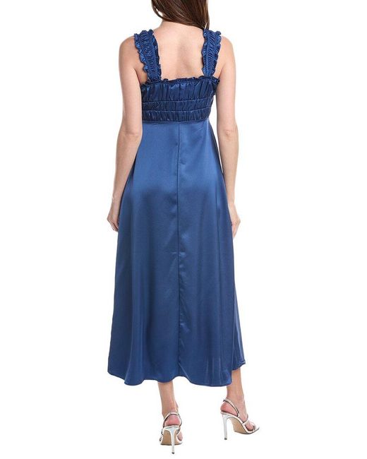 Laundry Blue By Shelli Segal Ruched Satin Sweetheart Dress