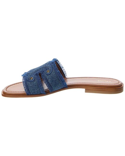 Céline Blue Marina Fringed Demin Sandal