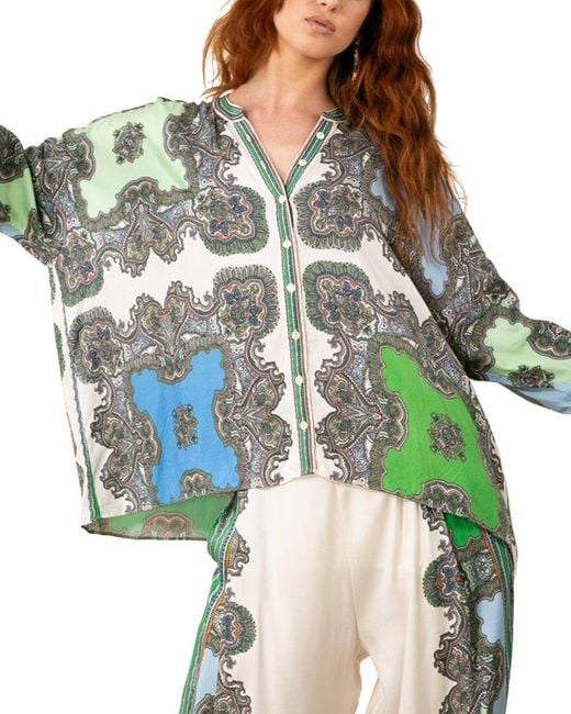 Hale Bob Green Avianna Blouse