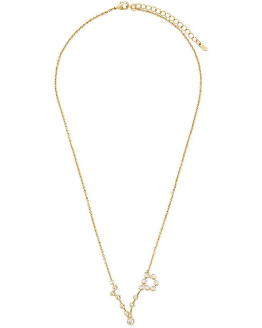 Sterling Forever Metallic When Stars Align Constellation Sign 14K Plated Cz Necklace