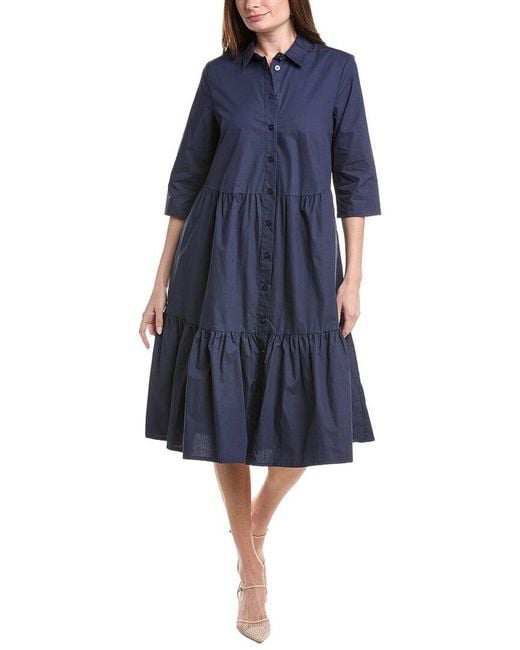 Masai Blue Solid Midi Dress