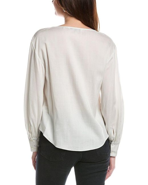 Rebecca Taylor Gray Drawstring Blouse
