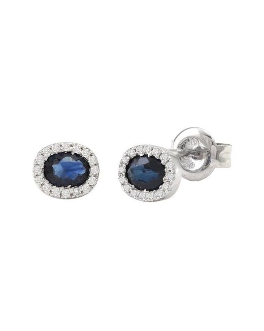 Gemstones Blue 0.49 Ct. Tw. Diamond & Sapphire 14K Earrings