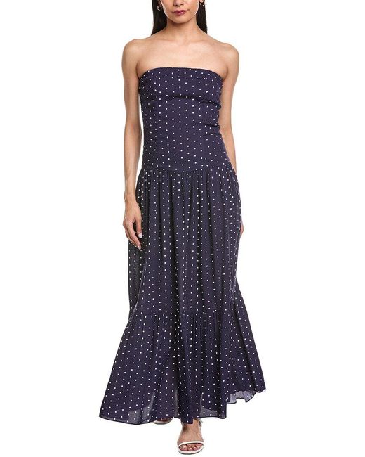 Garrie B Blue Drop-Waist Maxi Dress