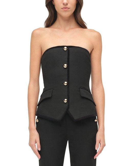 Jonathan Simkhai Black Cambrie Bustier Top