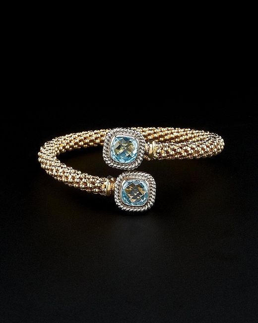 Italian Gold Black 14K Topaz Bangle