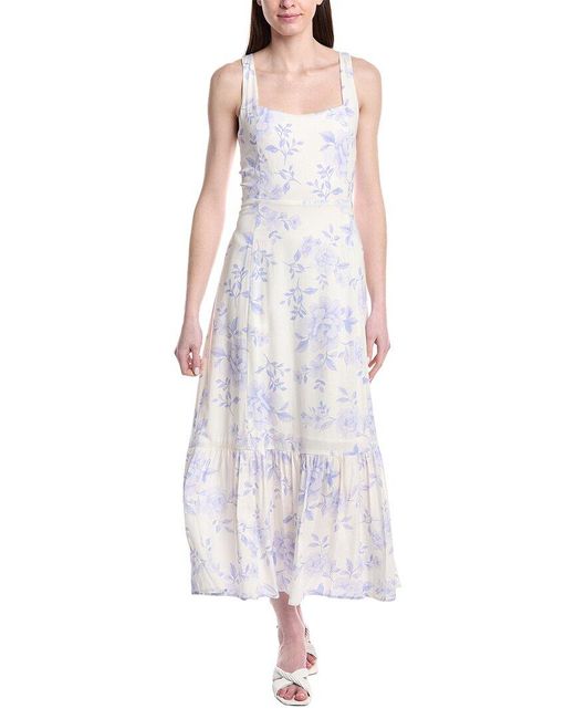 Saltwater Luxe Purple Tank Linen-Blend Midi Dress