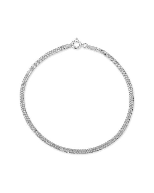 Glaze Jewelry White Rhodium Plated Double Curb Link Bracelet