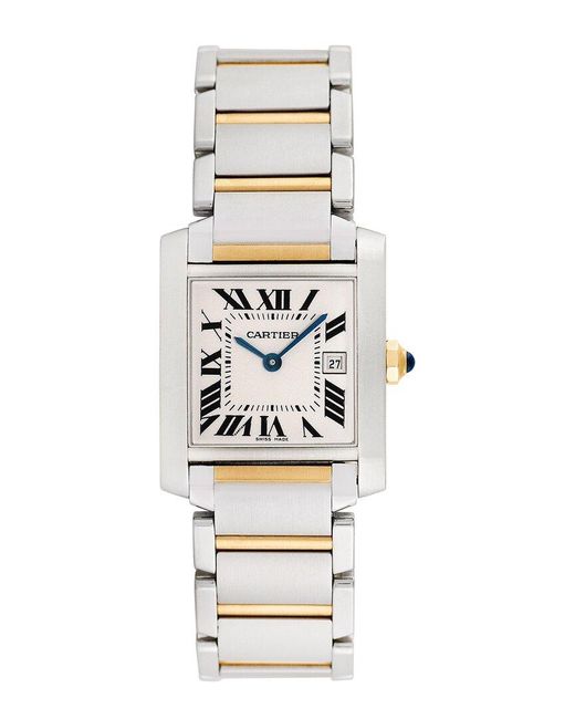 Cartier White Midsize Tank Francaise Watch, Circa 2000's (authentic Pre-loved) for men