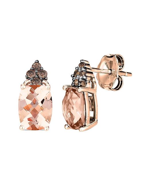 Le Vian Pink Euphoria Chocolate 14K 1.46 Ct. Tw. Diamond & Morganite Earrings