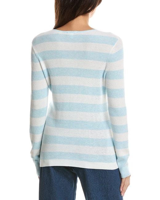 Forte Blue Thermal Crewneck Cashmere-Blend Sweater